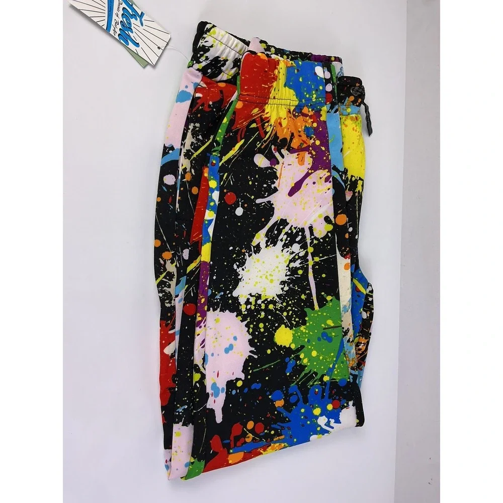 Fresh Prints of Bel-Aire Paint Splatter Joggers XLG Drawstring Pockets MSRP $62‎